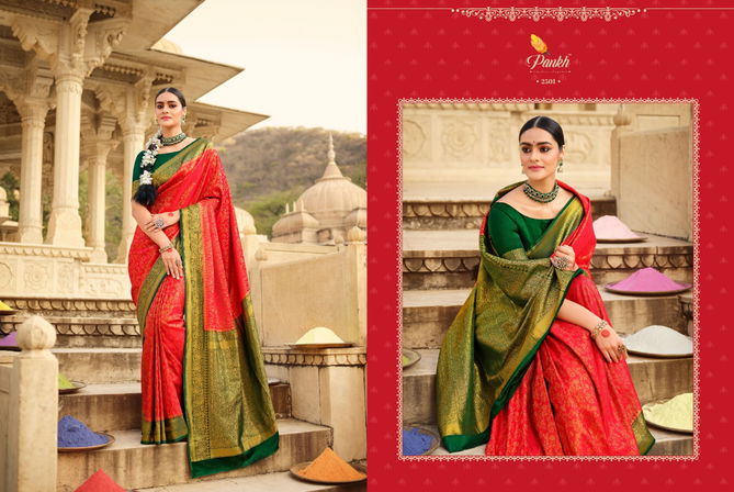 Pankh Sakshi Kanjiveram Heavy Silk Festive Wear Latest Designer Saree Collection